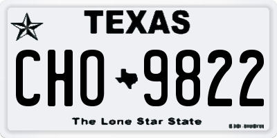 TX license plate CHO9822