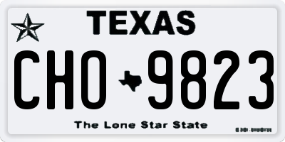 TX license plate CHO9823