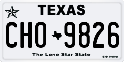 TX license plate CHO9826