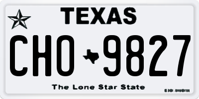 TX license plate CHO9827