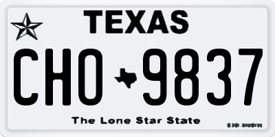 TX license plate CHO9837