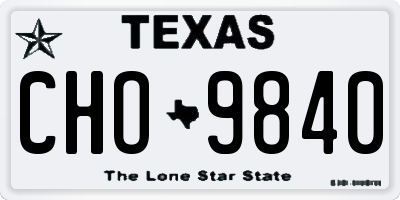 TX license plate CHO9840