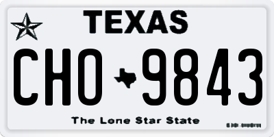 TX license plate CHO9843