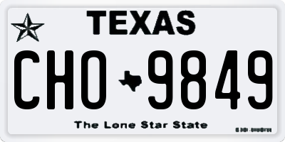 TX license plate CHO9849