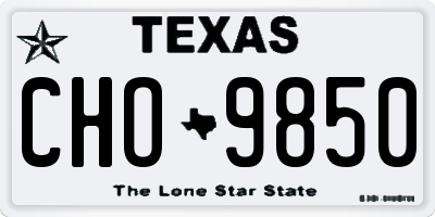 TX license plate CHO9850