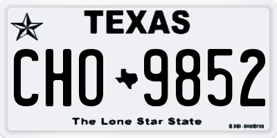 TX license plate CHO9852