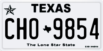 TX license plate CHO9854