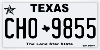 TX license plate CHO9855