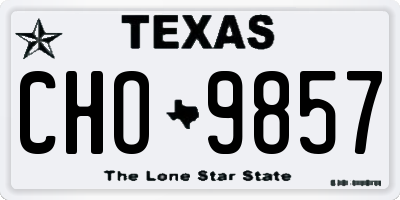 TX license plate CHO9857