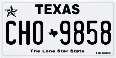 TX license plate CHO9858