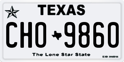 TX license plate CHO9860