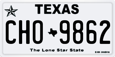 TX license plate CHO9862