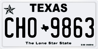 TX license plate CHO9863