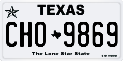 TX license plate CHO9869