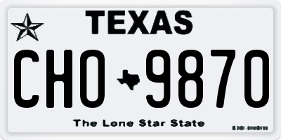 TX license plate CHO9870