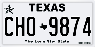 TX license plate CHO9874