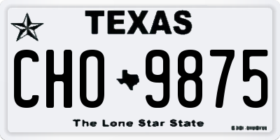 TX license plate CHO9875