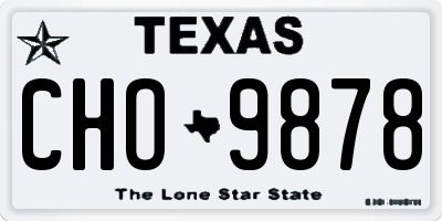 TX license plate CHO9878