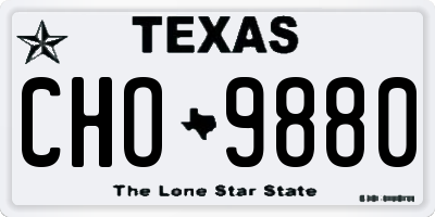 TX license plate CHO9880