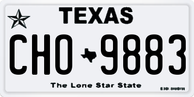 TX license plate CHO9883