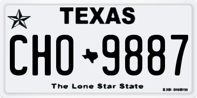 TX license plate CHO9887