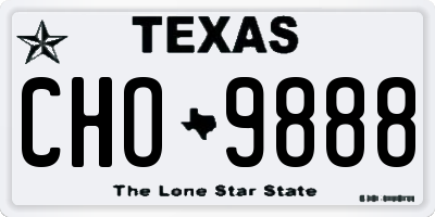 TX license plate CHO9888
