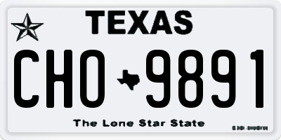 TX license plate CHO9891