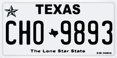 TX license plate CHO9893