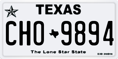 TX license plate CHO9894
