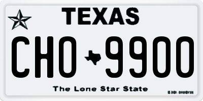 TX license plate CHO9900