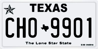 TX license plate CHO9901