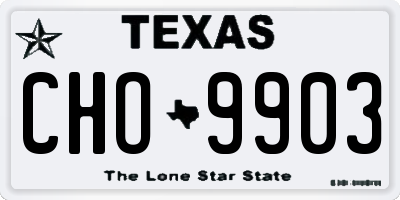 TX license plate CHO9903