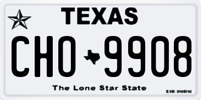TX license plate CHO9908