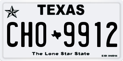 TX license plate CHO9912