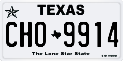 TX license plate CHO9914