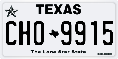 TX license plate CHO9915