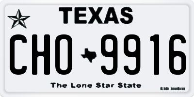 TX license plate CHO9916
