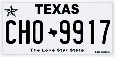 TX license plate CHO9917