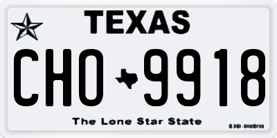 TX license plate CHO9918