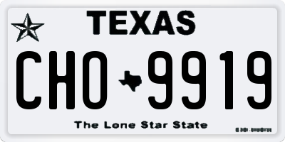 TX license plate CHO9919