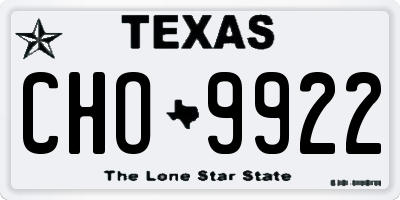 TX license plate CHO9922