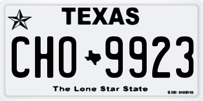 TX license plate CHO9923