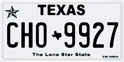 TX license plate CHO9927
