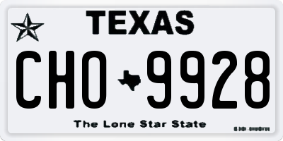 TX license plate CHO9928
