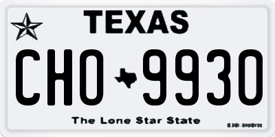 TX license plate CHO9930