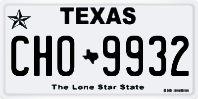 TX license plate CHO9932