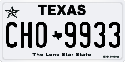 TX license plate CHO9933