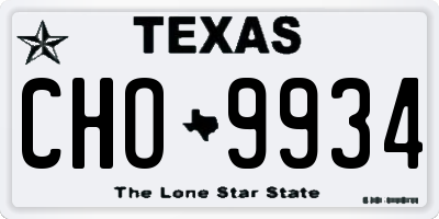 TX license plate CHO9934