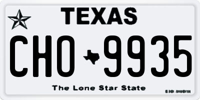 TX license plate CHO9935