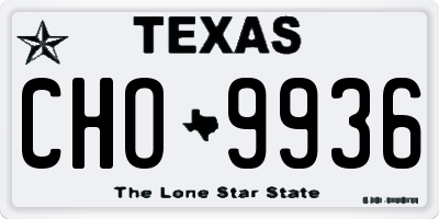 TX license plate CHO9936